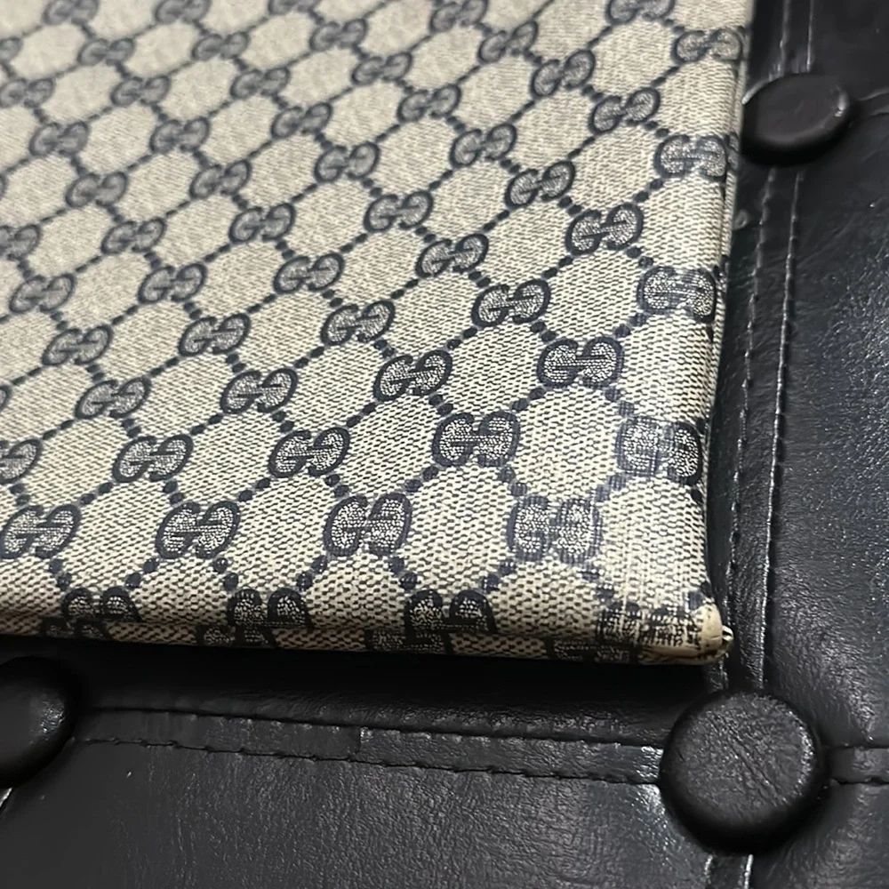 Gucci Beige and Blue Bag with Red Stripe